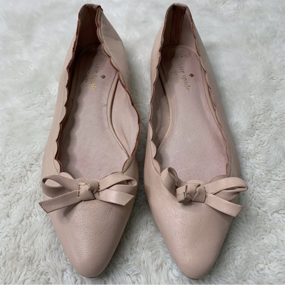 Kate Spade Women’s Pink Elent Flex Leather Ballet Flats Size 7.5M